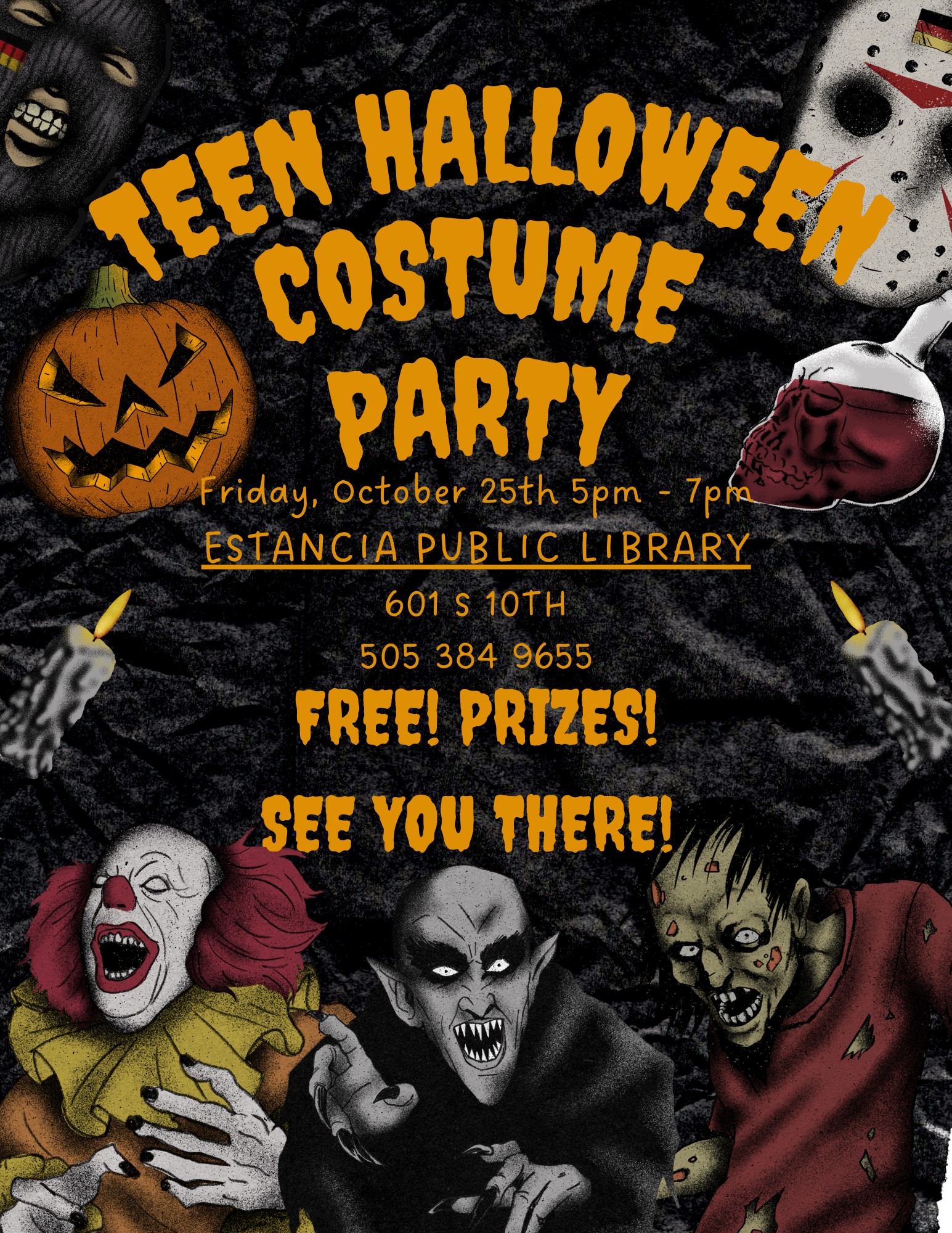 Black Orange Creative Bold Dark Halloween Party Flyer 2024